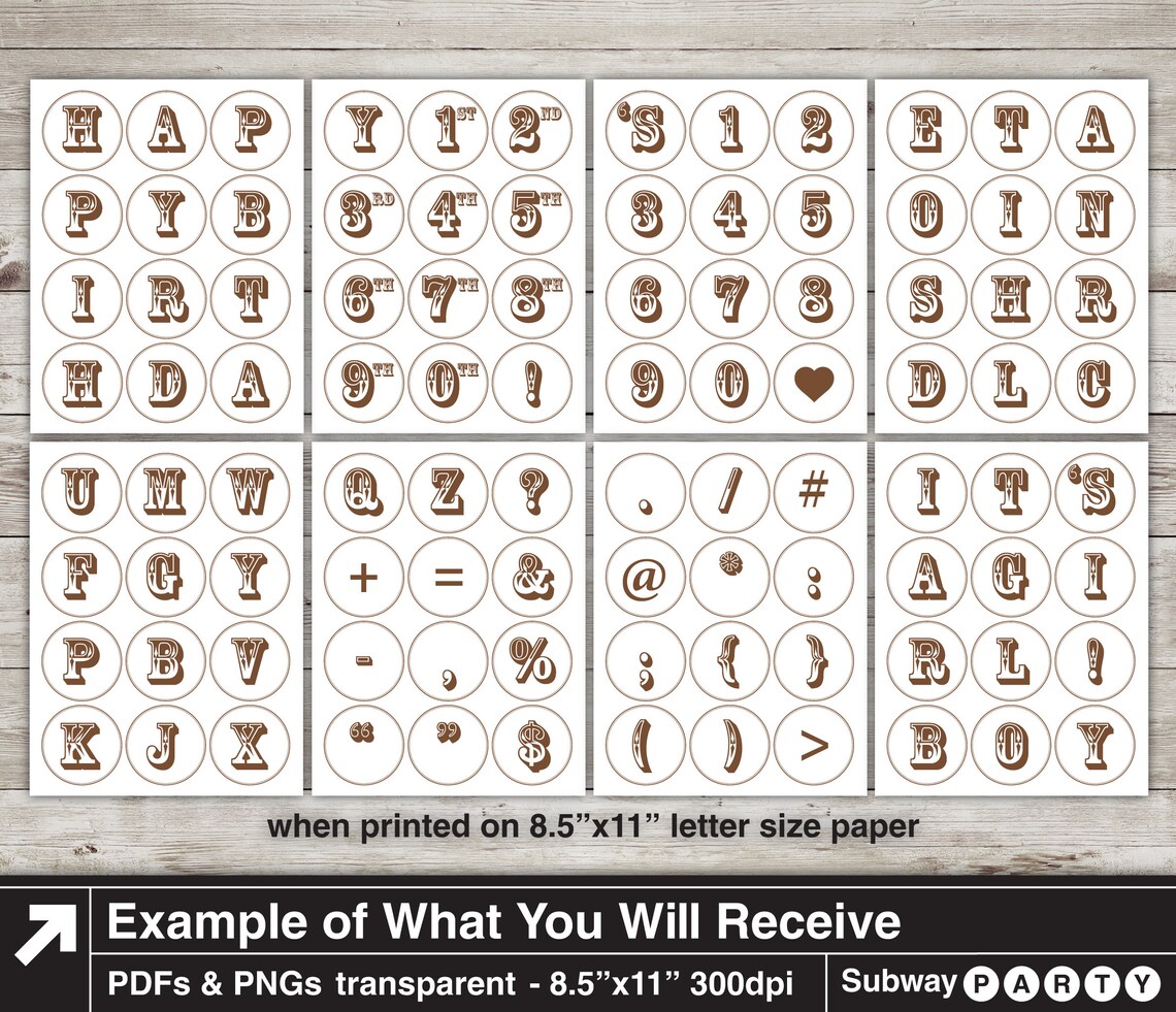 Printable Brown Alphabet Letters & Numbers in 2.5 Etsy