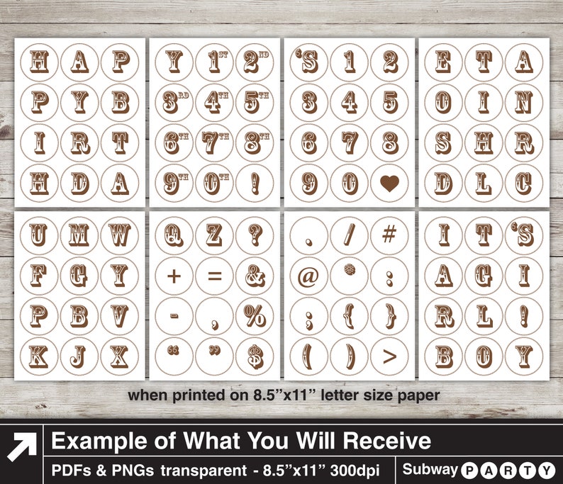 Printable Brown Alphabet Letters & Numbers in 2.5 Etsy