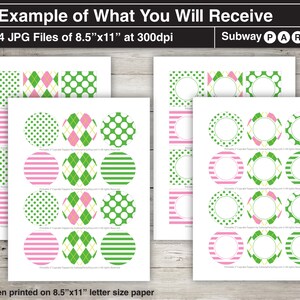 Printable Girl Golf Theme 2" Party Circles and Squares / Cupcake Toppers / Blank Labels, Tags. Add Your Own Text DIY jpg. INSTANT DOWNLOAD image 2