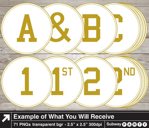 printable gold letters numbers in 2 5 circles etsy