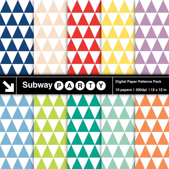 Multicolor Triangle Arrows Digital Papers. Geometric Low Poly Minimalist Background. Crafts / Scrapbook 12"x12" Jpg. INSTANT DOWNLOAD Il_570xn