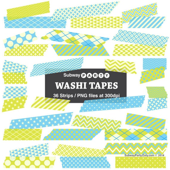 Washi Tape Clipart: Green Washi Tape Clipart Digital Washi Tape Clipart  Scrapbooking, Digital Scrapbook Kit, Scrapbook Elements, Tags