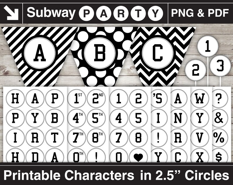 printable black letters numbers in 25 circles etsy