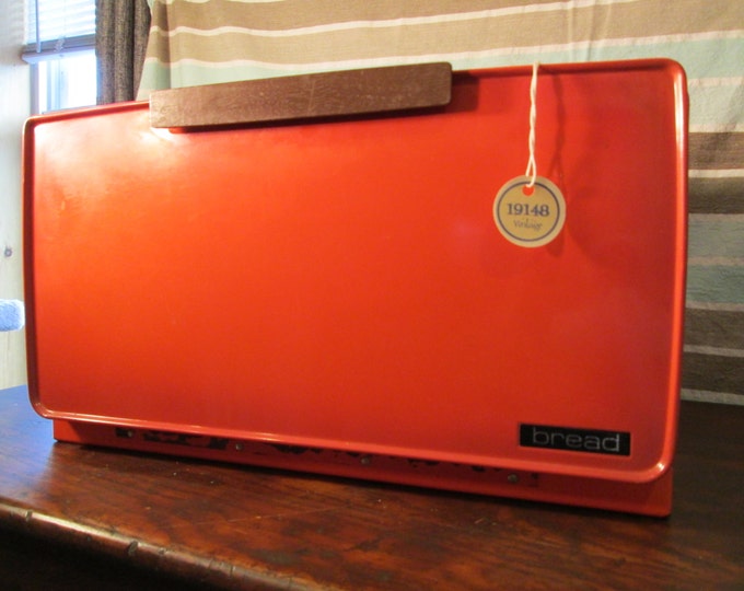 Vintage Orange Lincoln Beautyware Bread Box Etsy