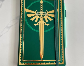 Diário com linhas inspirado em A Lenda de Zelda