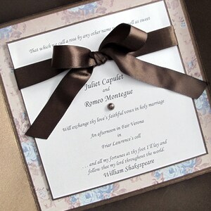 Petal fold Wedding/Shower/Party Invitation with Cascading Bow Detail image 3