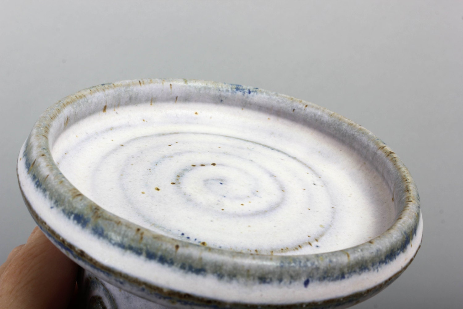 Richard Peeler Pottery Candle Holder Pillar Stoneware Blue Etsy