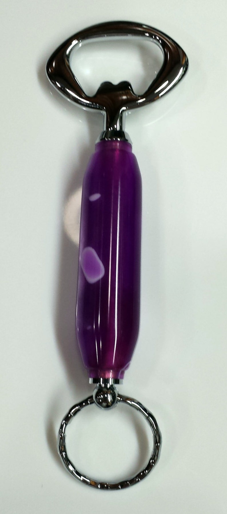 Bottle Opener With Key Chain Ring Acrylic Handle Handmade Etsy