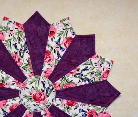 Quilted Table Topper Large Round Runner Image 0