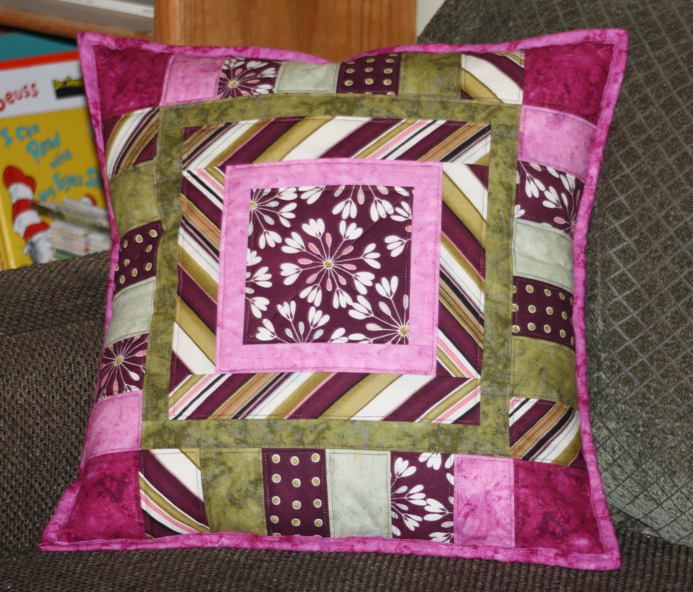 Pillow Cover Patchwork Quilted Home Decor Gift Handmade Etsy