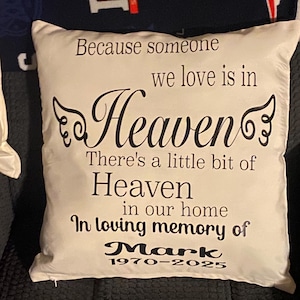 Personalized  Memorial Pillow, Bereavement Gift, Custom Remembrance Gift, In Memory Of, Loss of Loved One