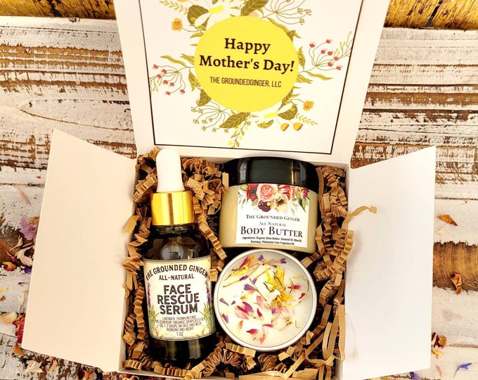 Mother's Day Spa Gift Box || Gift for Her || Natural Skincare Kit || Self Care Gift Box || Organic Skin Care || Gift Under 30 for Her