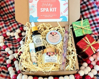 Christmas Gift Box for Women || Holiday Spa Gift Box || Spa Skincare Kit || Self Care || Organic Skin Care || Gift Box for Her || Under 30