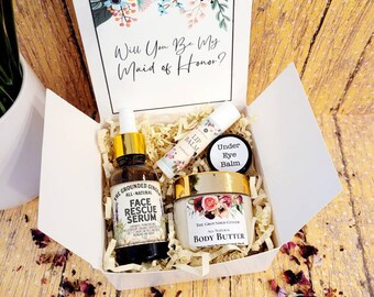 Maid of Honor Proposal Gift Box || Will You Be My Maid of Honor Gift || Natural Skincare || Bridal Party Proposal Gift || Wedding Party Gift