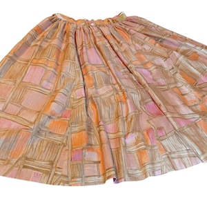 Vintage Cotton Jive Skirt Size 6 to 8 Tiny Waist Metal Zip
