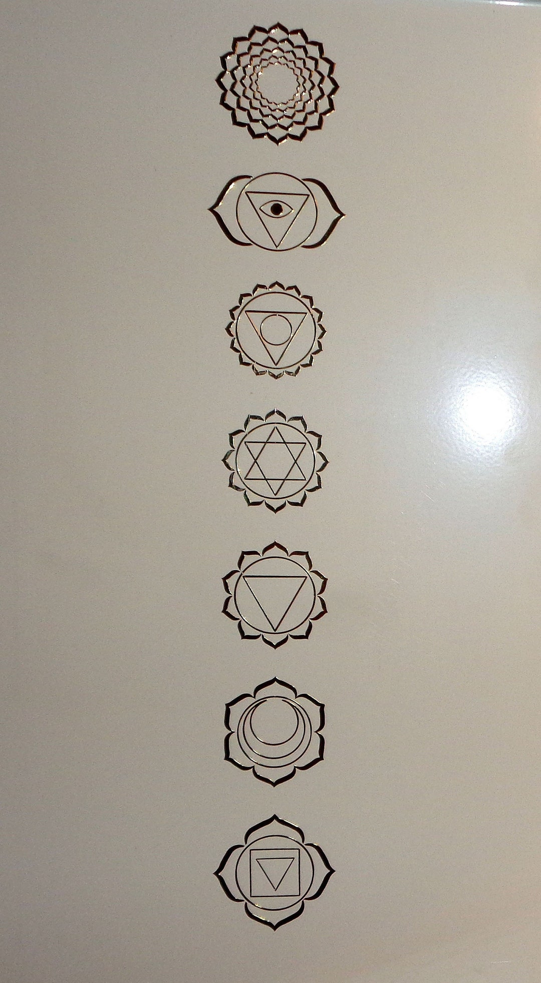 Chakra Symbols Vinyl Decals Set of 7 Decals Gold Metallic Vinyl Each ...