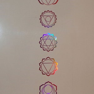 Chakra Symbols Vinyl Decals Set of 7 Decals Iridescent Rosegold ...