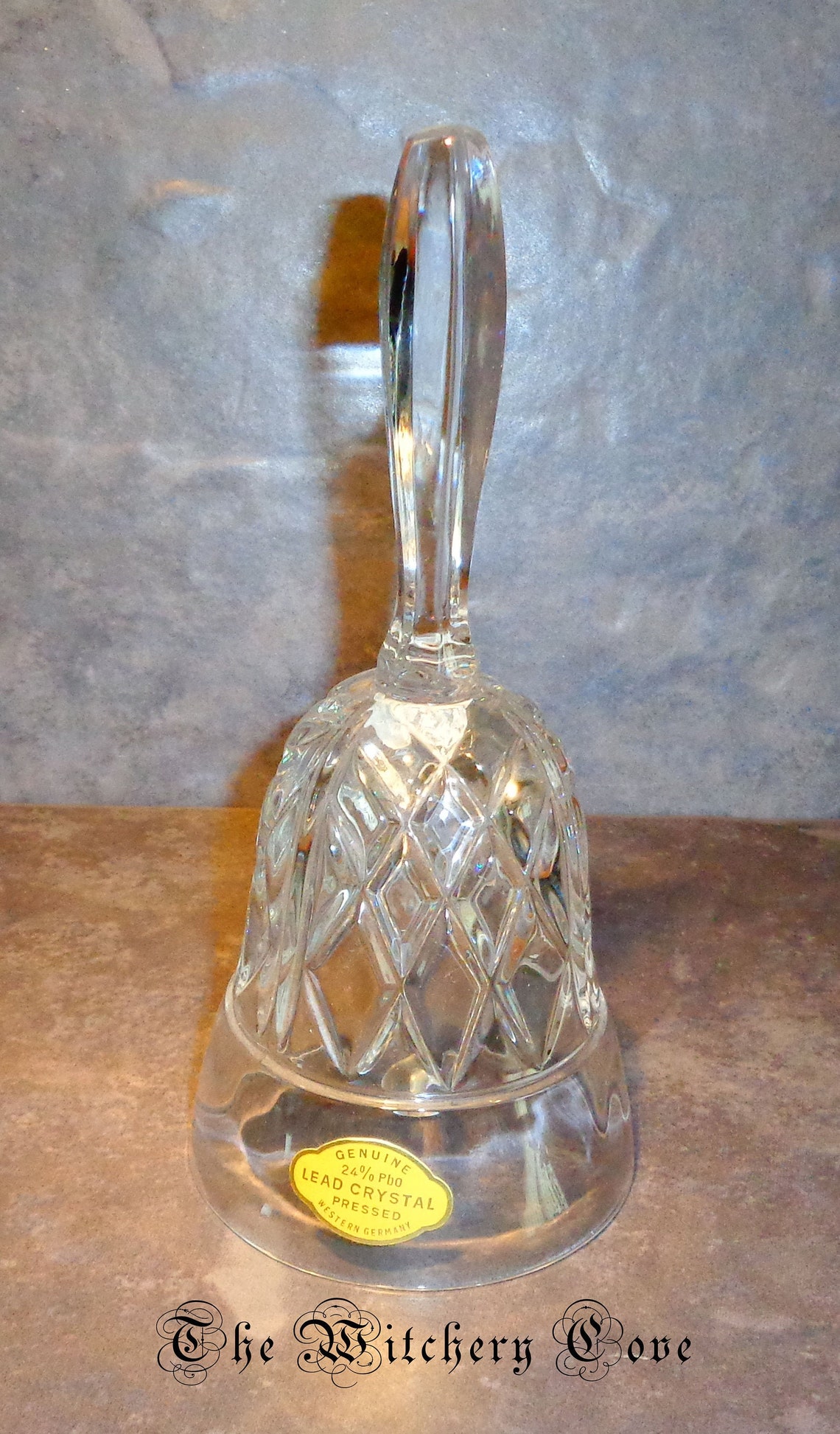 Vintage Pressed Lead Crystal Bell Altar Bell Approximately Etsy