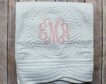 Monogrammed Baby Quilt, Personalized Baby Blanket, Personalized Baby Quilt, Monogrammed Baby Blanket, New Baby, Baby Girl Quilt, Blanket