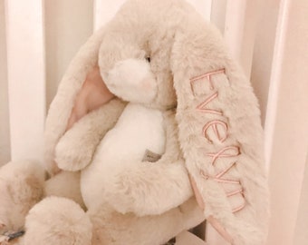 Personalized Stuffed Animal baby gift, Monogrammed Stuffed Easter Bunny, Monogrammed Baby Gift, baby stuffy Easter bunny, sewn eyes bunny