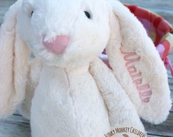 Monogrammed Easter Bunny, Monogrammed Bunny, Personalized Easter Bunny, Personalized Bunny, Plush Easter Bunny, Easter gift, babys easter