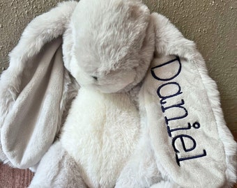 Personalized Stuffed Animal baby gift, Monogrammed Stuffed Easter Bunny, Monogrammed Baby Gift, baby stuffy Easter bunny, sewn eyes bunny