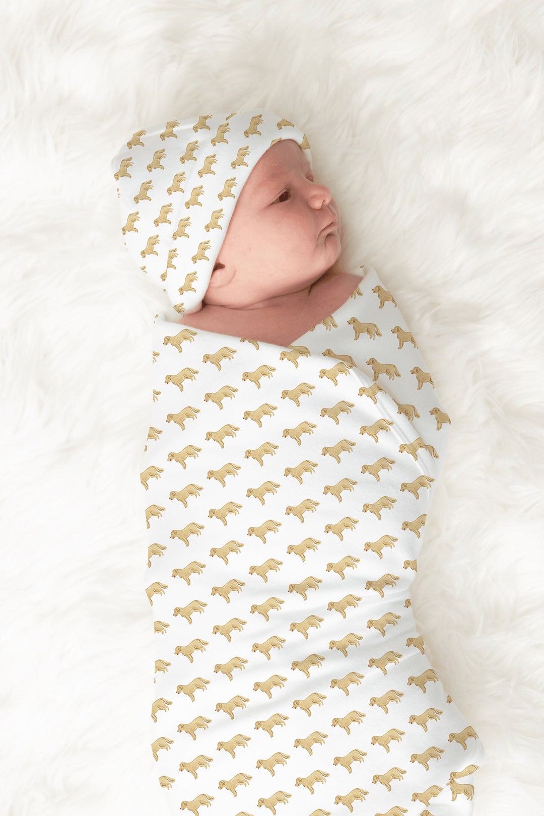 Golden Retriever Baby Blanket Golden Swaddle Dog Baby Gift Etsy