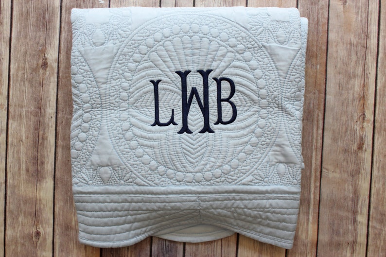 Monogrammed Baby Quilt, Personalized Baby Blanket, Personalized Baby Quilt, Monogrammed Baby Blanket, New Baby, Baby Girl Quilt, Baptism image 4