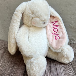 Personalized Stuffed Animal baby gift, Monogrammed Stuffed Easter Bunny, Monogrammed Baby Gift, baby stuffy Easter bunny, sewn eyes bunny image 7