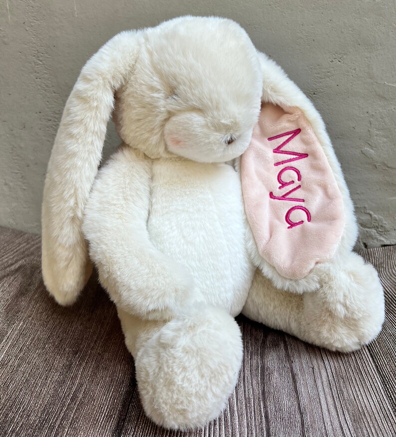 Personalized Stuffed Animal baby gift, Monogrammed Stuffed Easter Bunny, Monogrammed Baby Gift, baby stuffy Easter bunny, sewn eyes bunny image 7