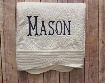 Custom Baby Blanket, Monogrammed Blanket, Personalized Blanket, Monogram Blanket, Baby Boy Blanket, Monogrammed Baby Quilt