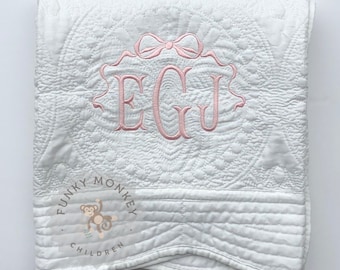 Monogrammed Baby Quilt, Personalized Baby Blanket, Personalized Baby Quilt, Monogrammed Baby Blanket, Baby Girl Quilt, Baby Girl Quilt