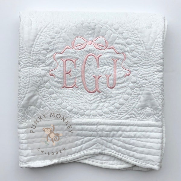 Monogrammed Baby Quilt, Personalized Baby Blanket, Personalized Baby Quilt, Monogrammed Baby Blanket, Baby Girl Quilt, Baby Girl Quilt