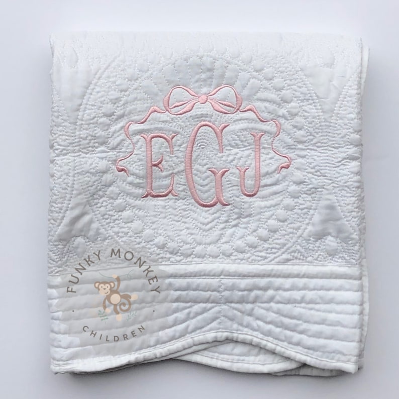 Monogrammed Baby Quilt Personalized Baby Blanket Etsy