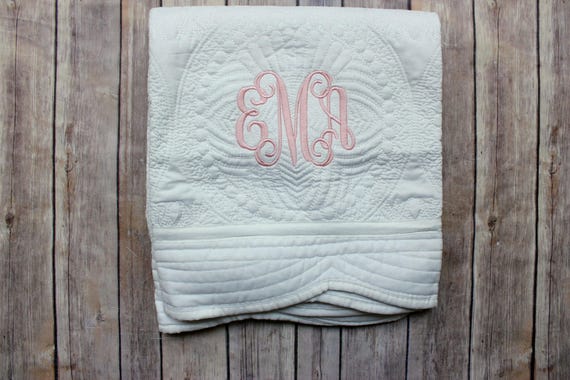 monogram baby blanket etsy