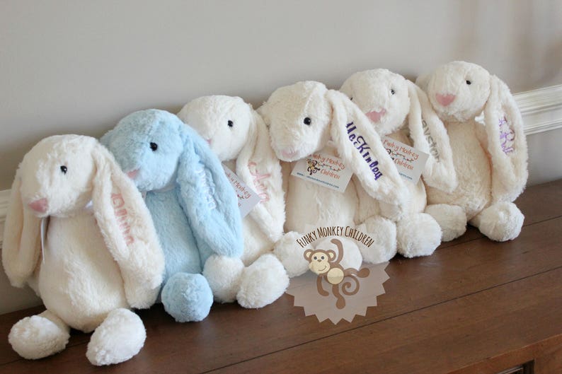 Personalized Easter bunny, Stuffed Easter Bunny, Monogrammed Easter Bunny, Monogrammed Bunny, Monogrammed easter, baby bunny, baby stuffy image 8