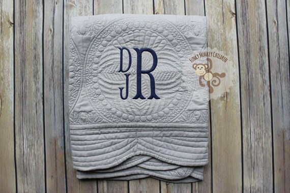 monogrammed baby blankets etsy