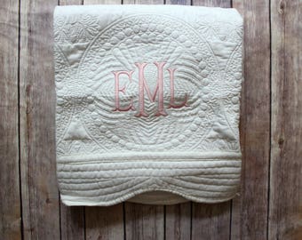 Personalized Baby Quilt, Monogrammed Quilt, Baby Blanket, Personalized Quilt, Monogrammed Blanket, New Baby, Baby Girl Quilt, Blanket