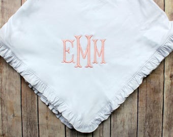 Monogrammed Baby Blanket, Personalized Baby Blanket, Monogrammed Baby Blanket, New Baby, Baby Girl Quilt, Baby Girl Blanket, Baby Shower
