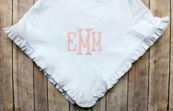 monogrammed baby blankets etsy