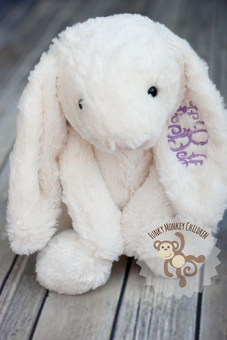 Personalized Easter bunny, Stuffed Easter Bunny, Monogrammed Easter Bunny, Monogrammed Bunny, Monogrammed easter, baby bunny, baby stuffy image 7