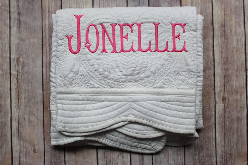 Monogrammed Baby Quilt Baby Girl Quilt Baby Name Quilt Baby Etsy