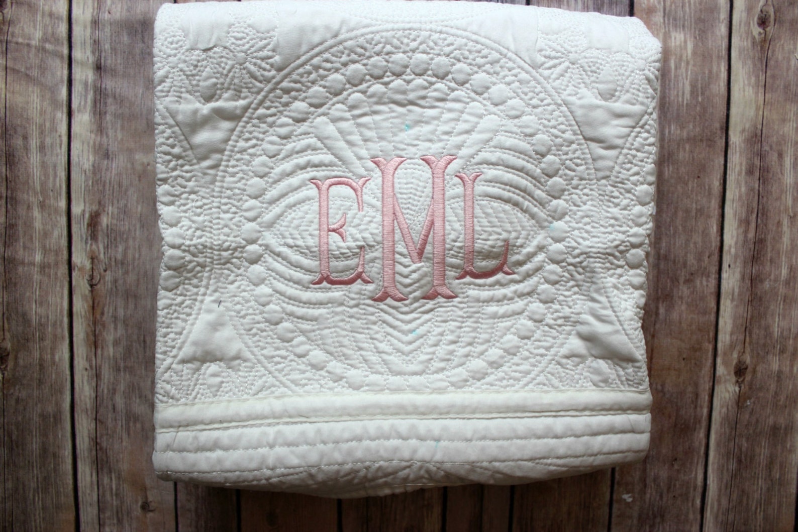 Monogram Heirloom Baby Quilt
