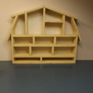 Shadow box. Miniatures display case for tini figurines, wooden, primitive wall hanging,11&quot;L x 8 1/4&quot;H X 1 1/4 &quot;D. Gift idea