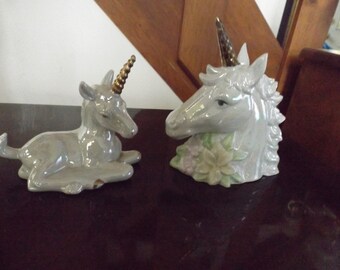 January lot of 2 figurine Unicorns for choice  Collectible home decor Zodiac iridescent figurines Gift idea