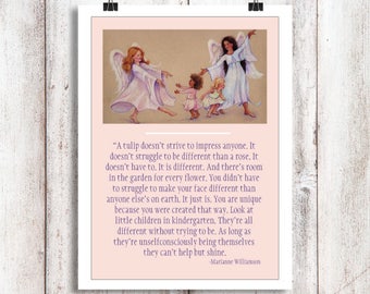 INSPIRATIONAL CARD, Self esteem, Encouragement, Angel card; Course in Miracles;  inspirational quote; author Marianne Williamson