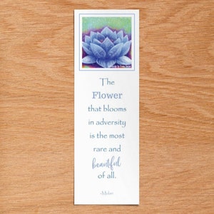 Rumi quote blu morning glories, yoga, Spiritual gift, motivational,Keepsake bookmark, inpirational friend gift mental health image 6