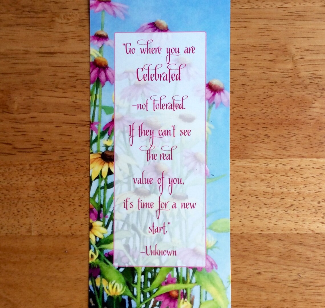 Inspirational Keepsake Card With Quote Encouragement Card Etsy
