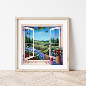 VINEYARD ART, 8x8, 12x12, art mural de vignoble; giclée fine art print