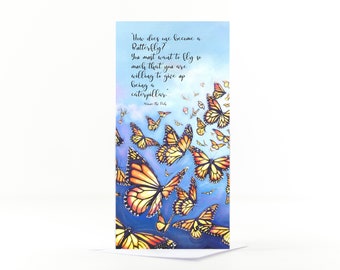 Butterflies, Winnie the Pooh quote, butterfly card;Inspirational keepsake card with quote; comfort card; encouragement